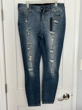 torrid Dark Blue Distressed Skinny Jeans